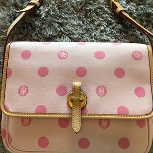 Dooney&Bourke pink polka dot flap bag